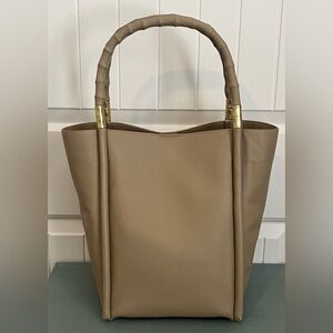 J. Mclaughlin Bamboo Handle Leather Tote